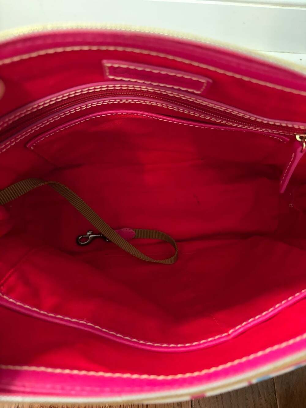 Dooney & Bourke Colorful Logo Print Satchel with Wristlet - Picture 4 of 7